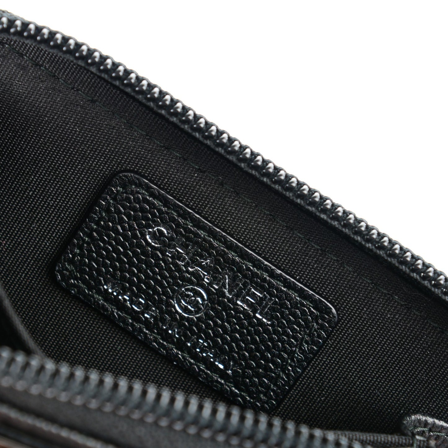 Caviar Quilted Boy Zip Around Coin Purse Wallet Black