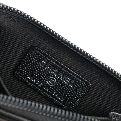 Chanel Caviar Quilted Boy Zip Around Coin Purse Wallet Black 6 of 7