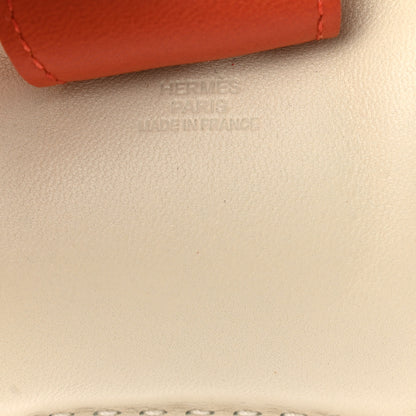 Hermes Milo Lambskin Grigri Rodeo Horse Bag Charm GM Craie Sesame Cornaline 4 of 5