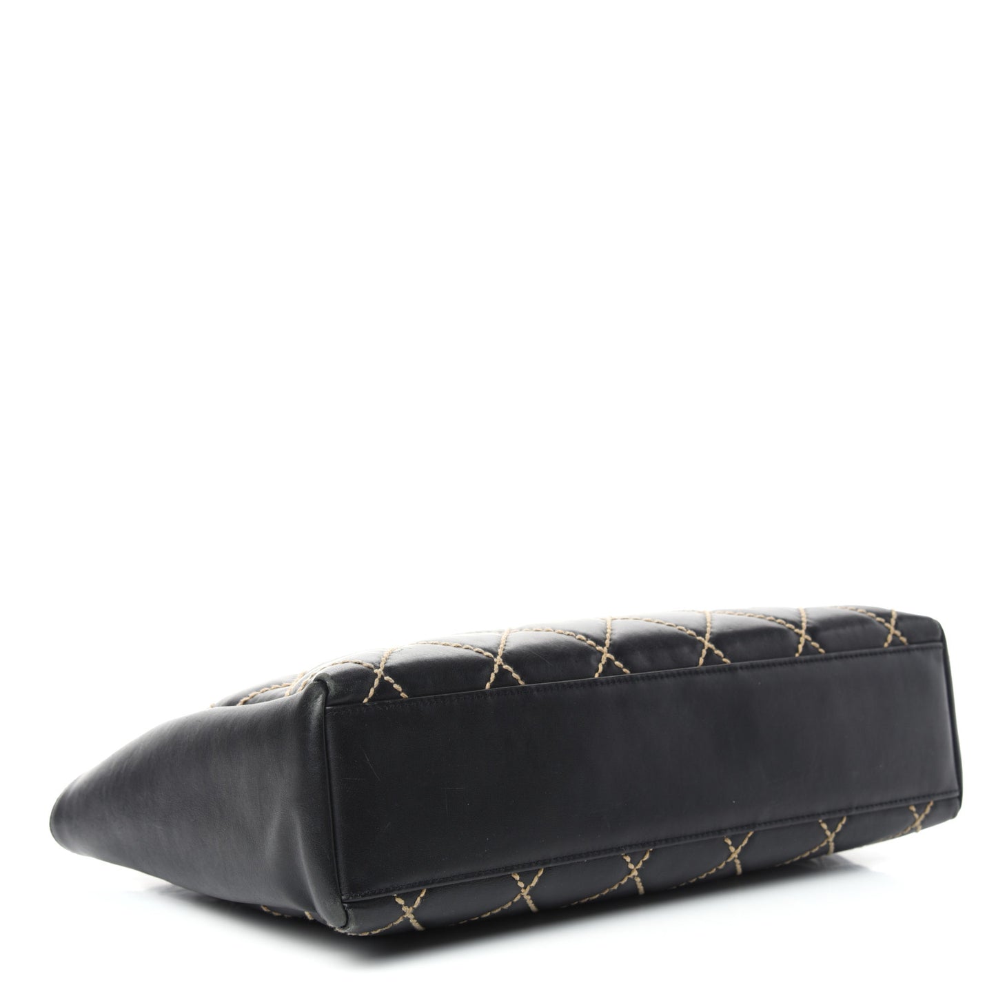 Calfskin Wild Stitch Shoulder Bag Black