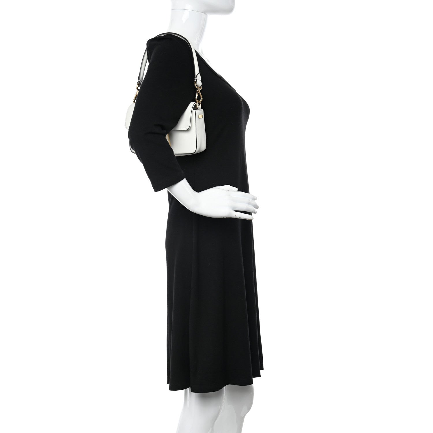 Fendi X VERSACE Vitello Seta Fendace Mini Brooch Baguette White Ice 2 of 10