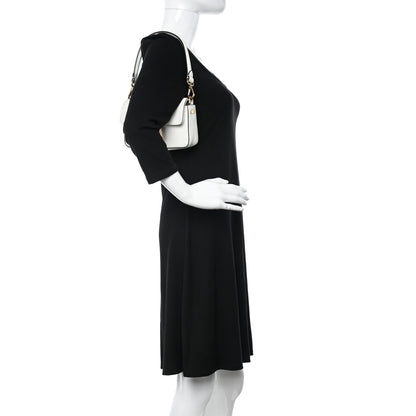 Fendi X VERSACE Vitello Seta Fendace Mini Brooch Baguette White Ice 2 of 10