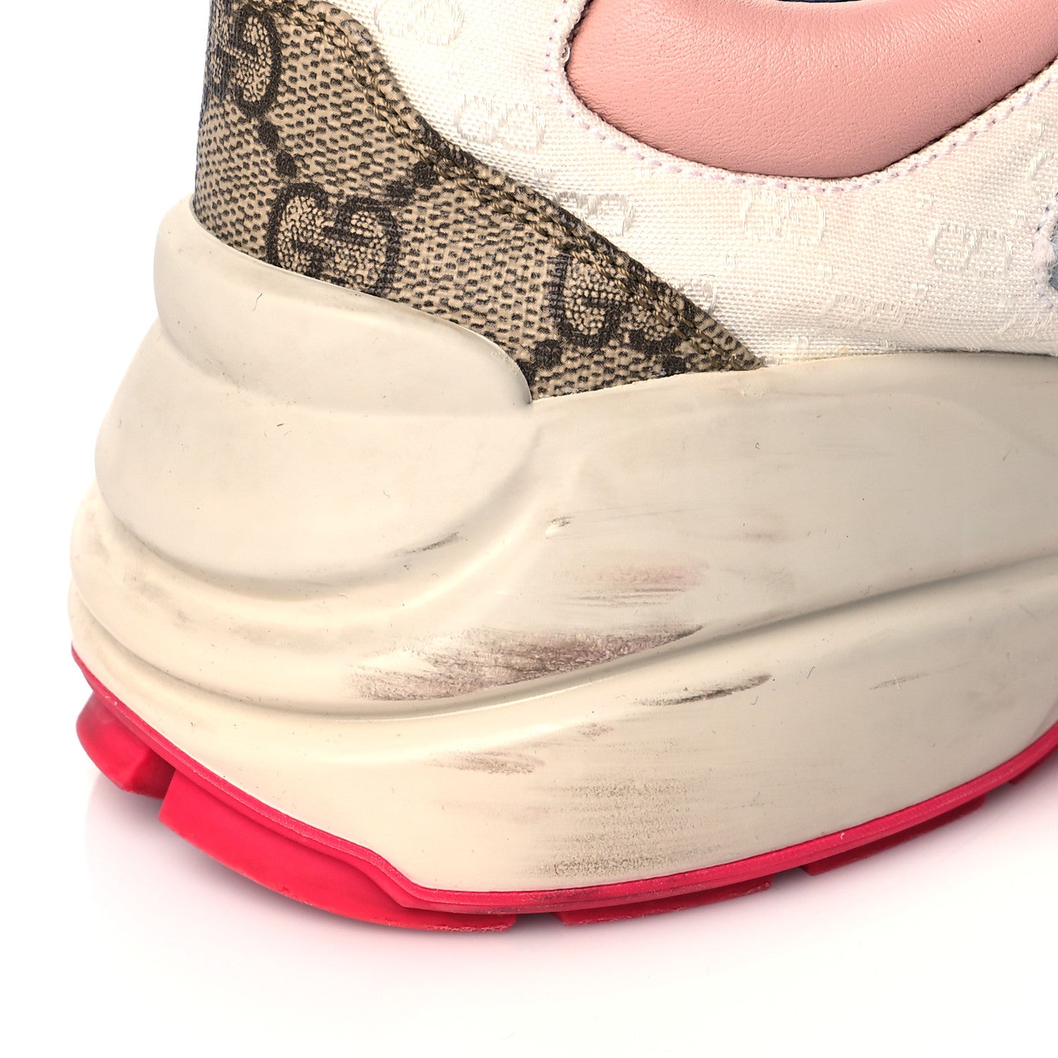 Gucci GG Supreme Monogram Mix Monogram Womens Rhyton Sneakers 36 London Blue Beige Pale Pink 11 of 15