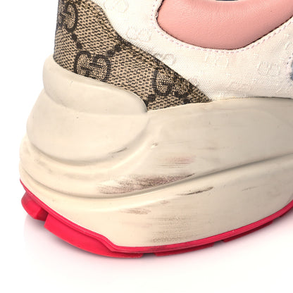 Gucci GG Supreme Monogram Mix Monogram Womens Rhyton Sneakers 36 London Blue Beige Pale Pink 11 of 15
