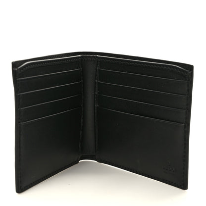Gucci GG Supreme Monogram Selleria Calfskin Web New Web Bi-Fold Wallet Black 5 of 7