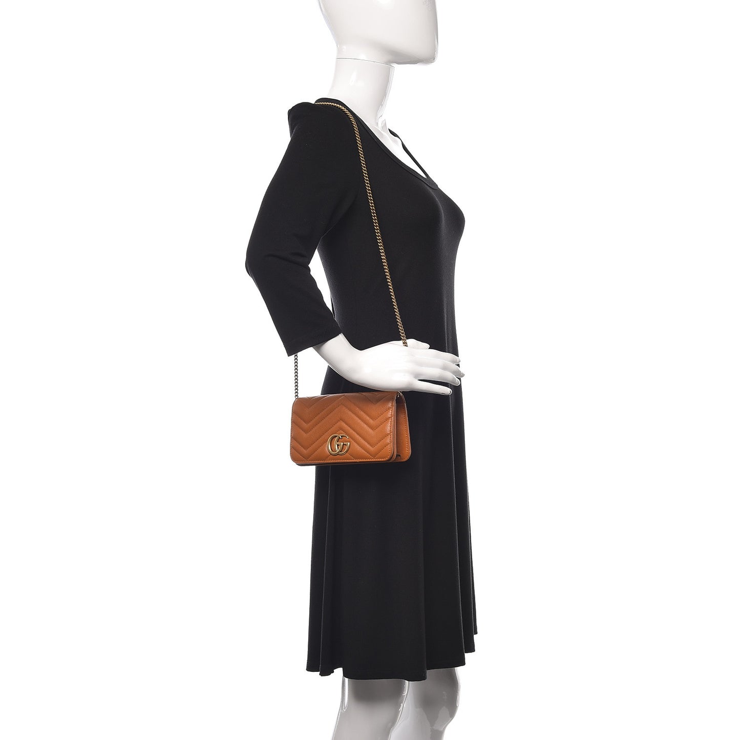 Calfskin Matelasse GG Marmont Mini Bag Cognac