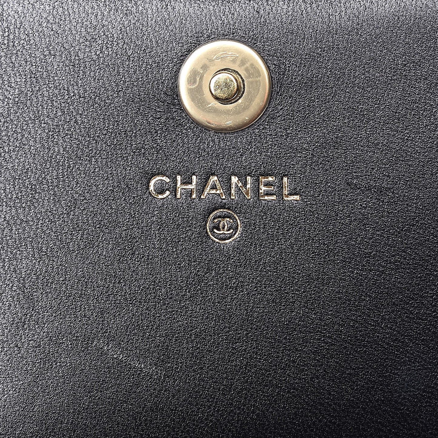 Lambskin Chevron Quilted Boy Square Wallet on Chain WOC Black