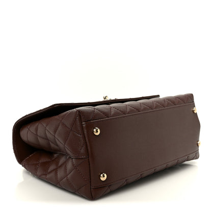Chanel Caviar Quilted Small Coco Handle Flap Dark Brown 5 of 13