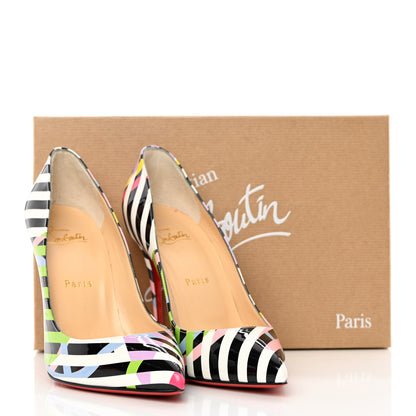 Christian Louboutin Patent Cinestripes Pigalle Follies 100 Pumps 38.5 Multi 16 of 16