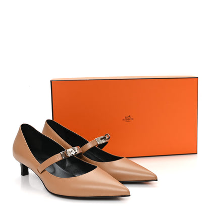Hermes Calfskin Kiara 40 Pumps 38 Naturel Clair 10 of 10