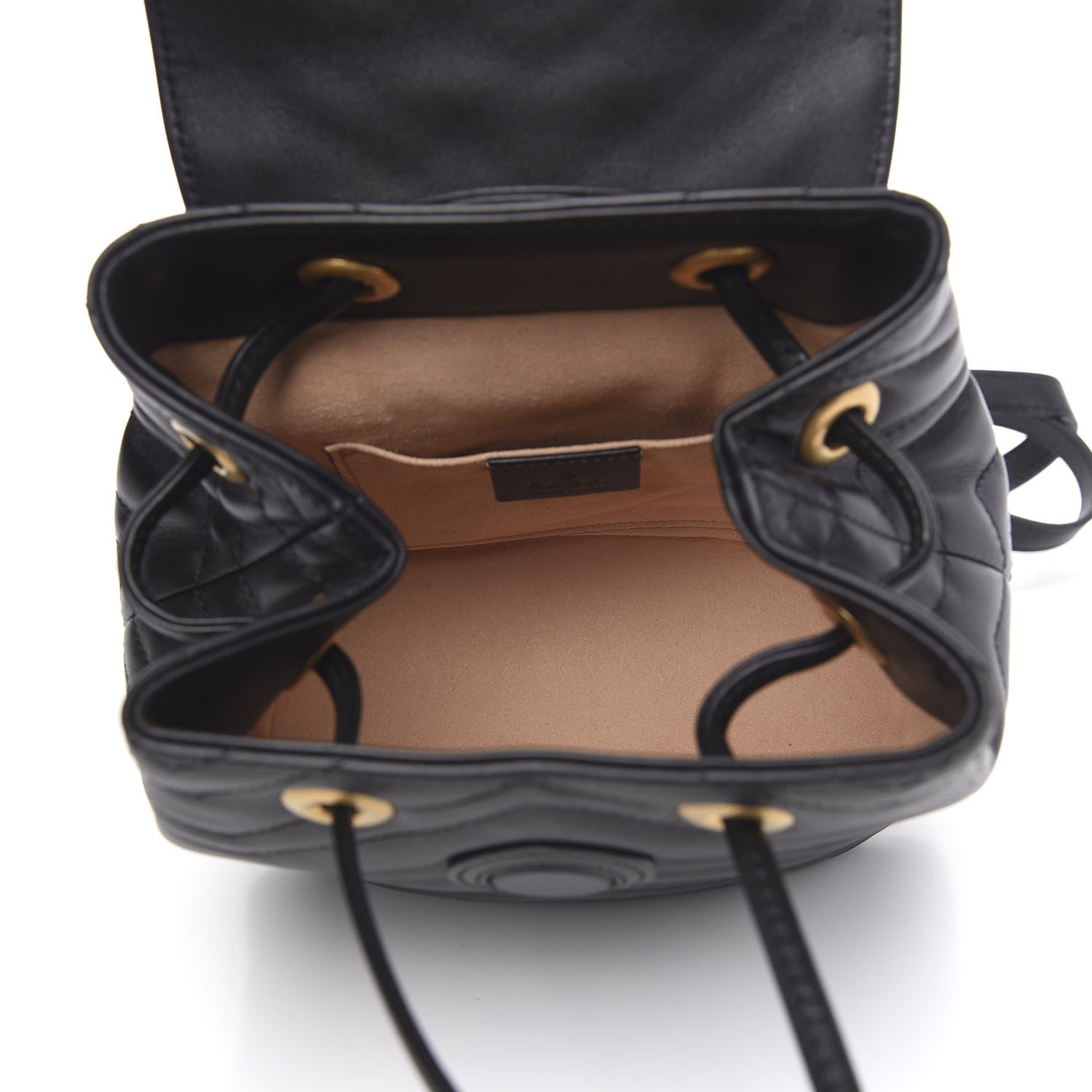Gucci Calfskin Matelasse GG Marmont Flap Backpack Black 4 of 9