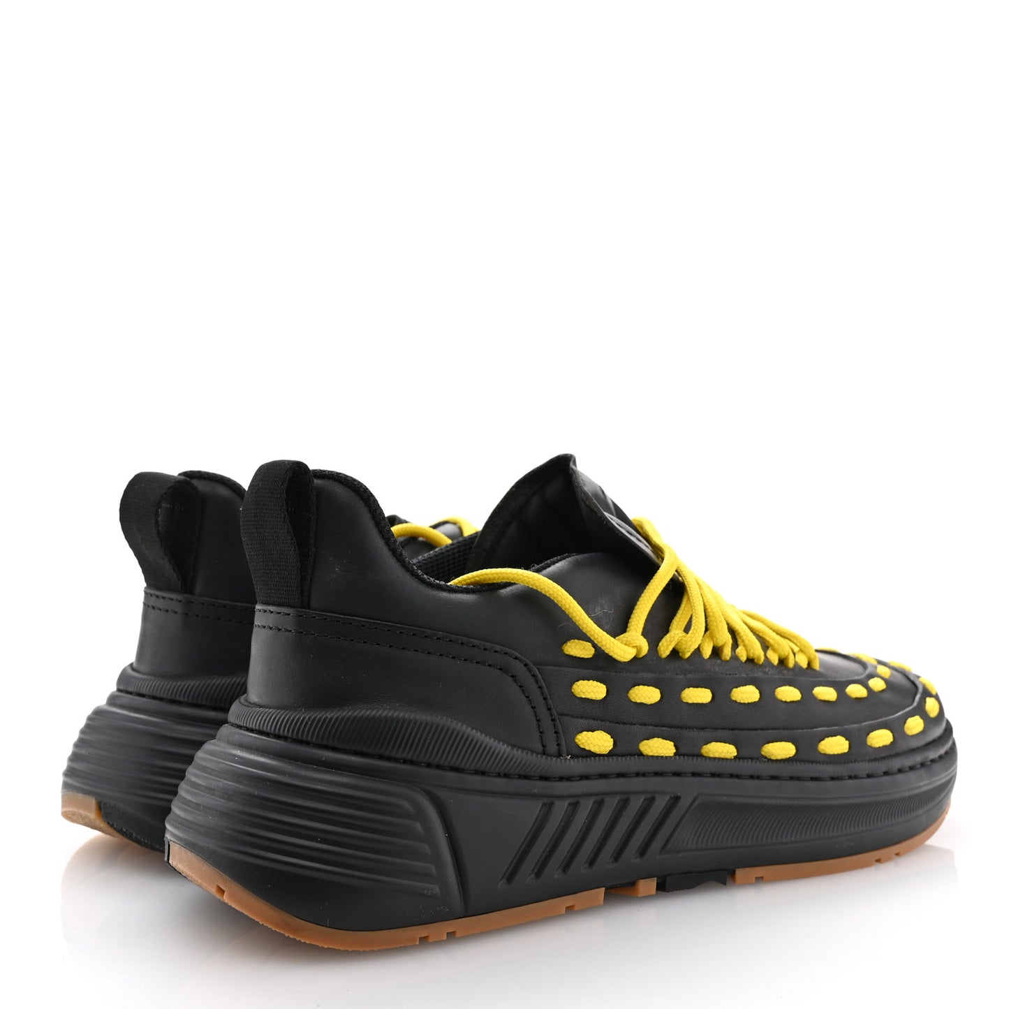 Calfskin Speedster Sneakers 43 Black Yellow