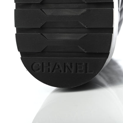 Chanel Shiny Lambskin Quilted Lace Up Combat Boots 38.5 Black 17 of 22