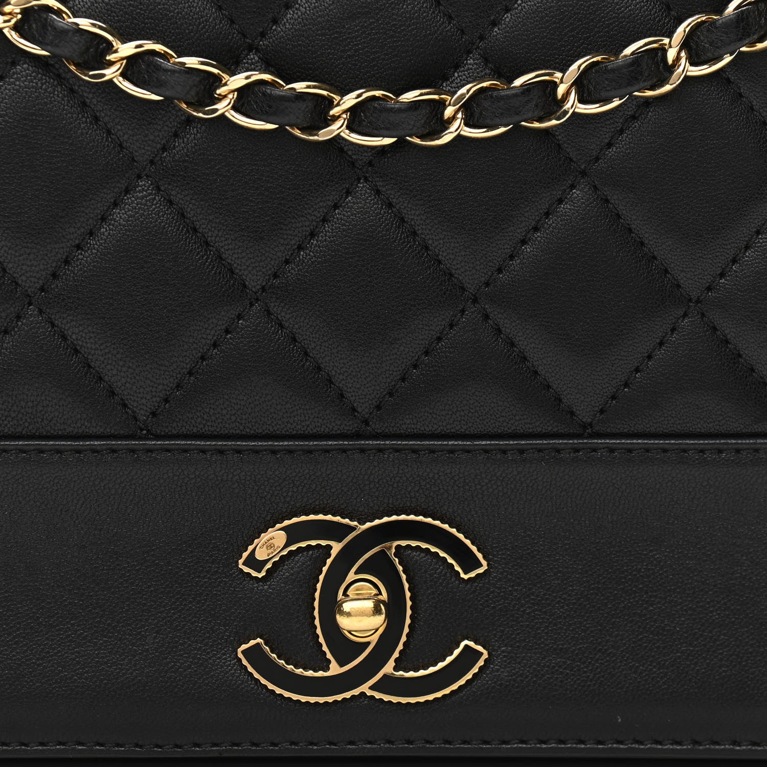 Chanel Sheepskin Quilted Vintage Mademoiselle Flap Black 8 of 15