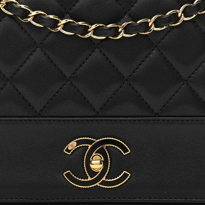 Chanel Sheepskin Quilted Vintage Mademoiselle Flap Black 8 of 15