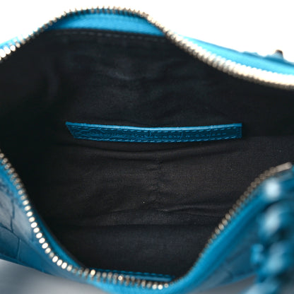 Balenciaga Extra Supple Calfskin Crocodile Embossed Le Cagole Shoulder Bag XS Turquoise 6 of 11
