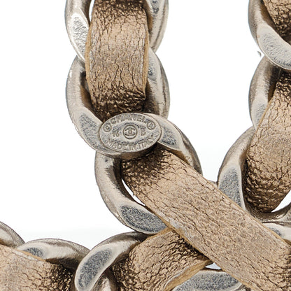 Chanel Lambskin Chain CC Brooch Beige Silver 3 of 4