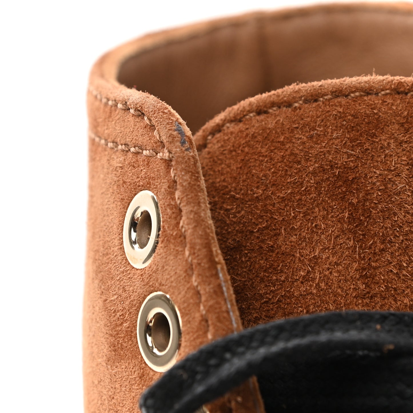 Suede Patent Cap Toe CC Boots 35.5 Beige Black