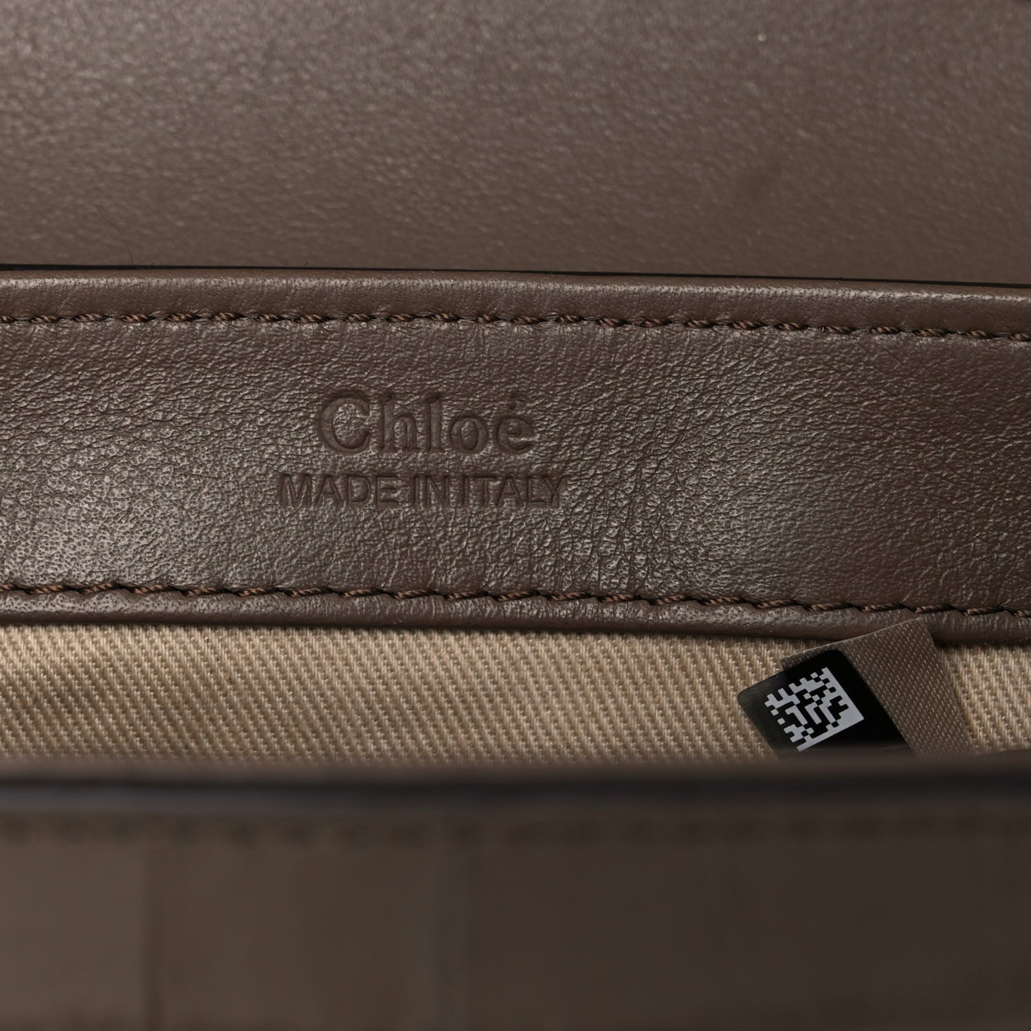 Chloe Calfskin Crocodile Embossed Mini C Bag Army Green 6 of 13