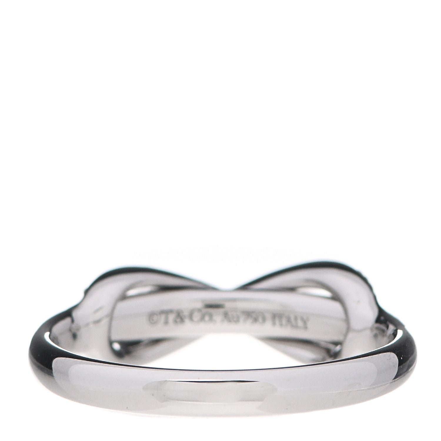 Tiffany 18K White Gold Diamond Infinity Ring 49 5 4 of 6