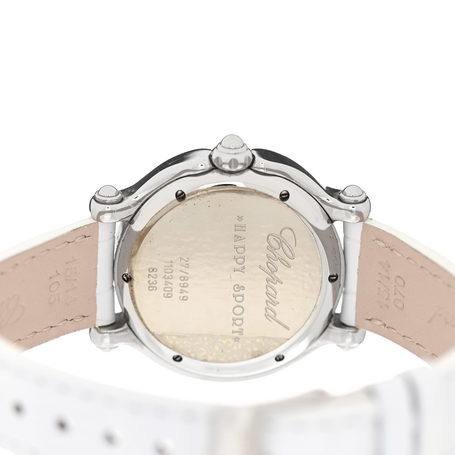 Chopard Stainless Steel Alligator 4 Floating Diamond 38mm Happy Sport Snowflake Watch White 28/8948 4 of 5