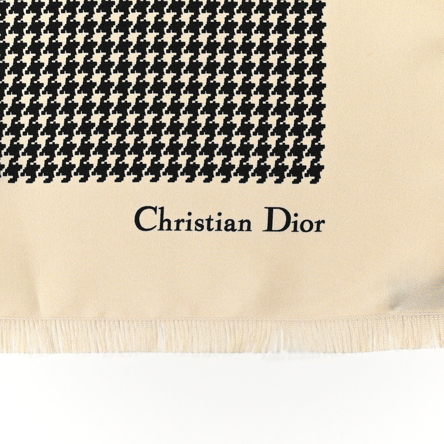 Silk Montaigne 90 Scarf Beige Black