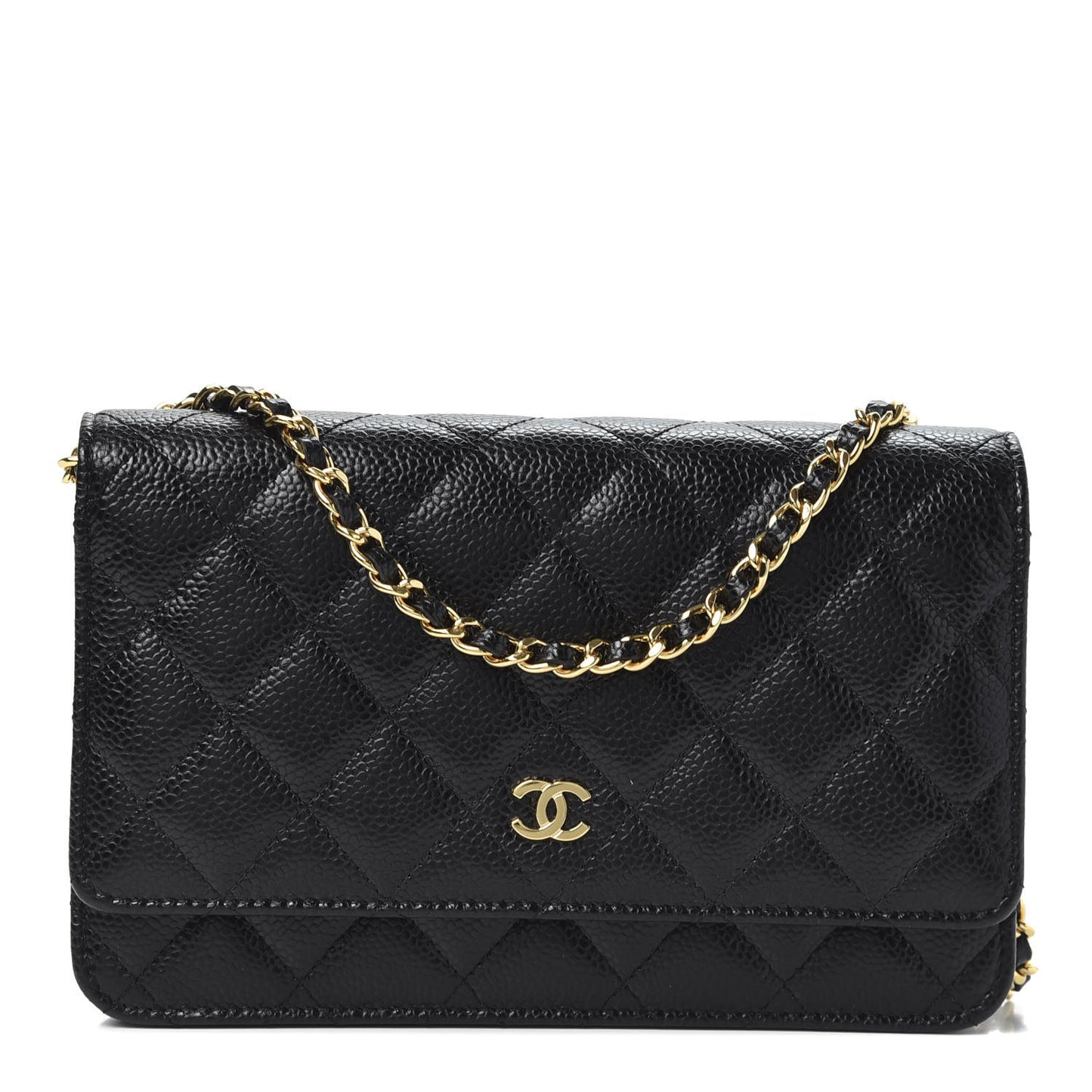 Caviar Quilted Wallet On Chain WOC Black