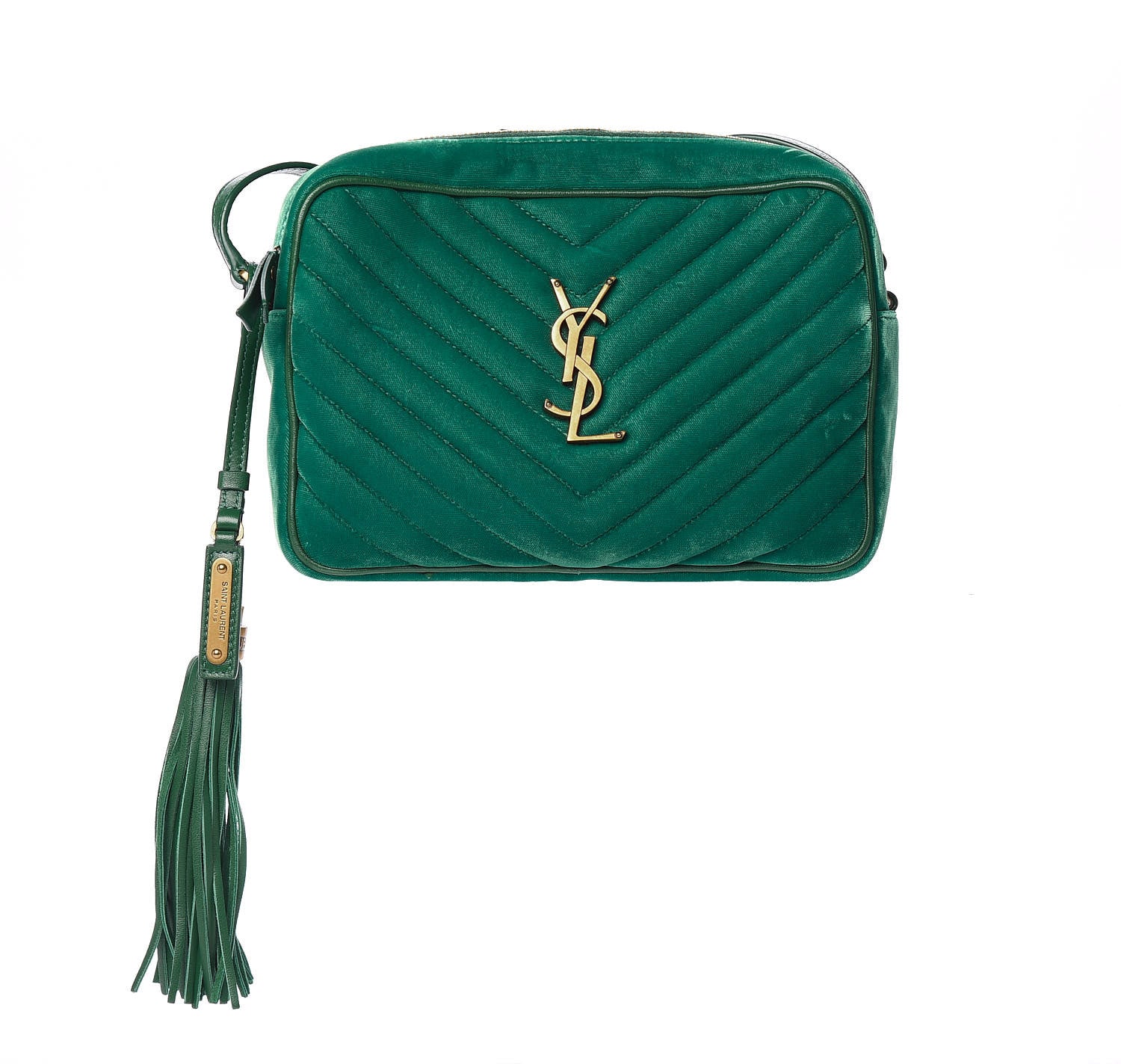 Saint Laurent Velvet Matelasse Monogram Lou Camera Bag Deep Malachite 1 of 11