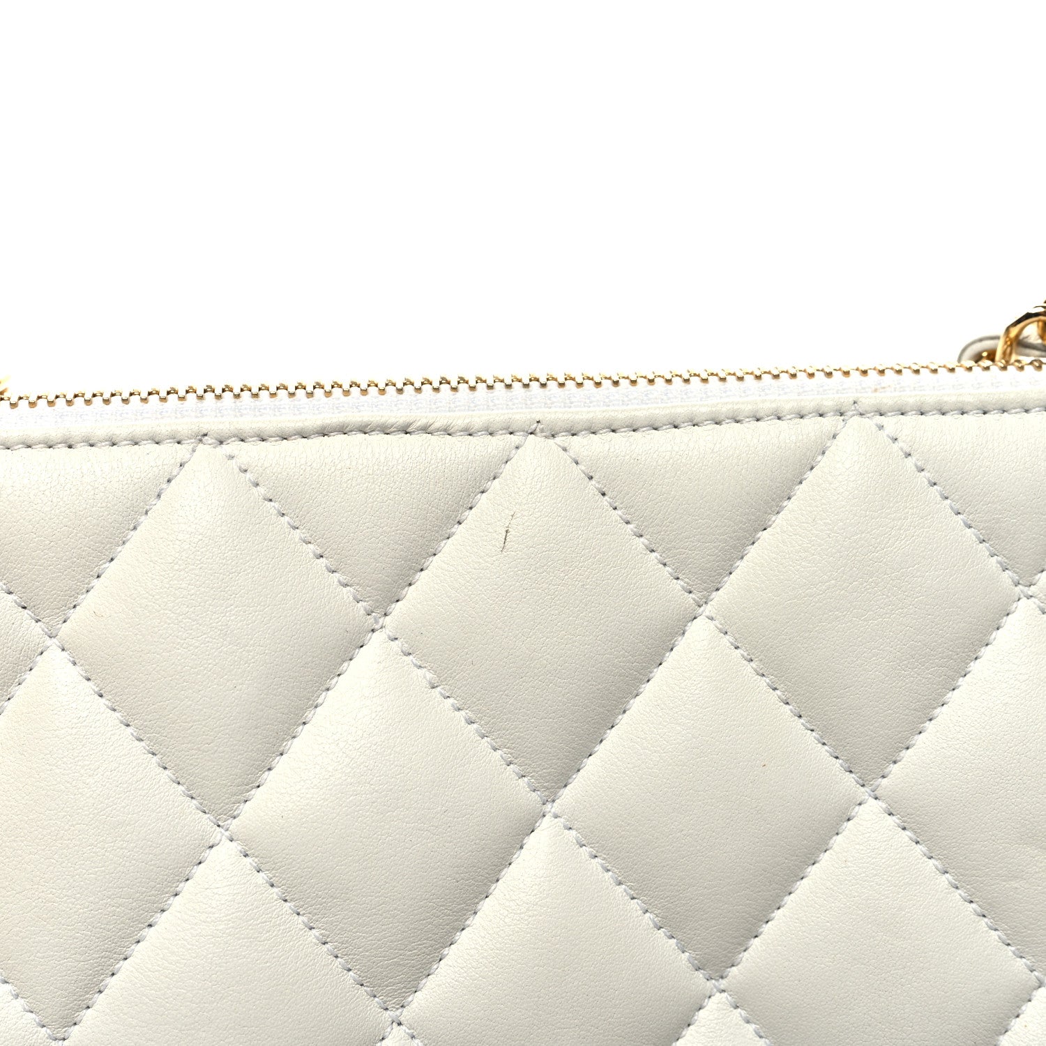 Chanel Lambskin Quilted CC Tote White 13 of 14