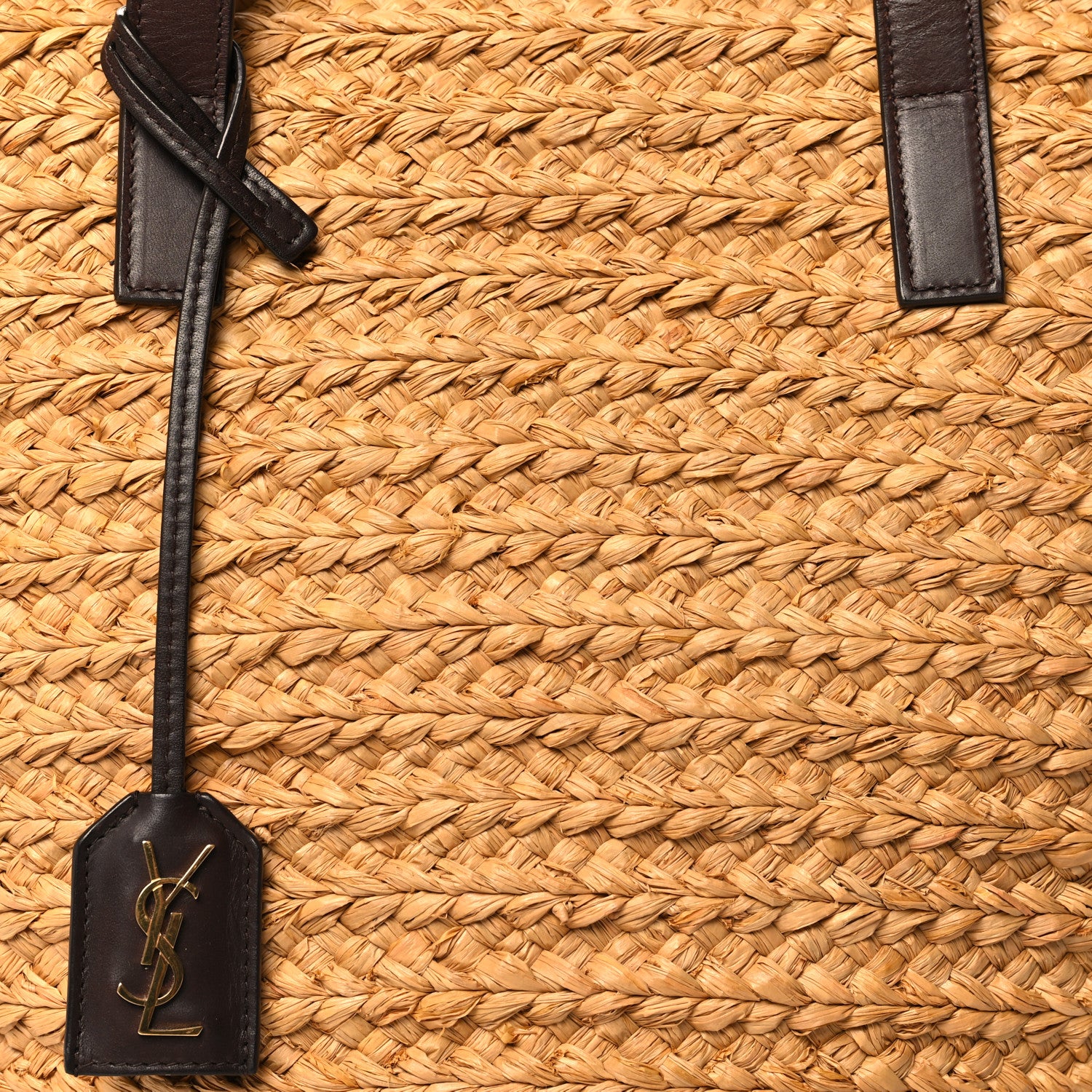 Saint Laurent Raffia Calfskin Medium Panier Tote 7 of 9