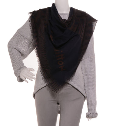 Louis Vuitton Wool Silk Sprouse Shawl Marron 2 of 4