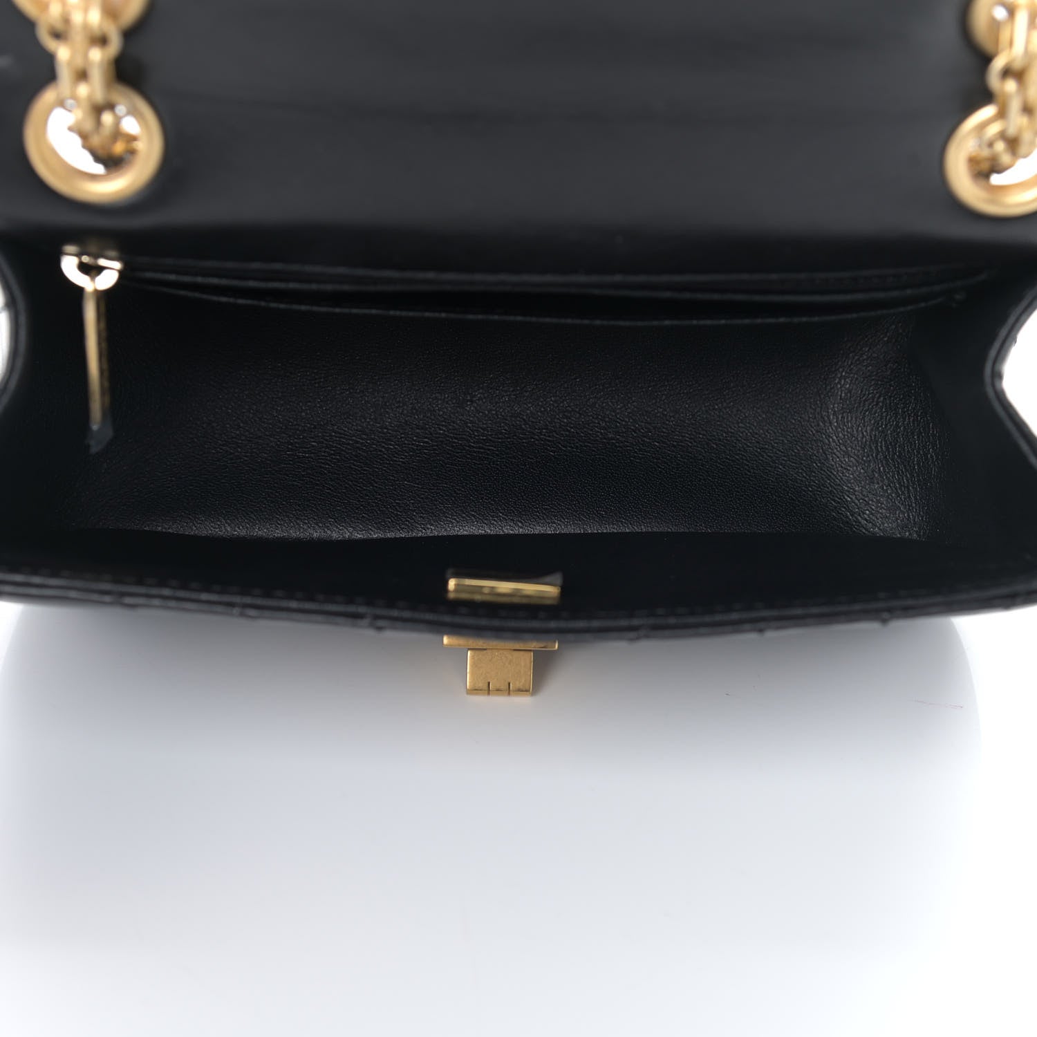 Chanel Aged Calfskin Chevron Quilted 2.55 Reissue Mini Flap Black 4 of 10