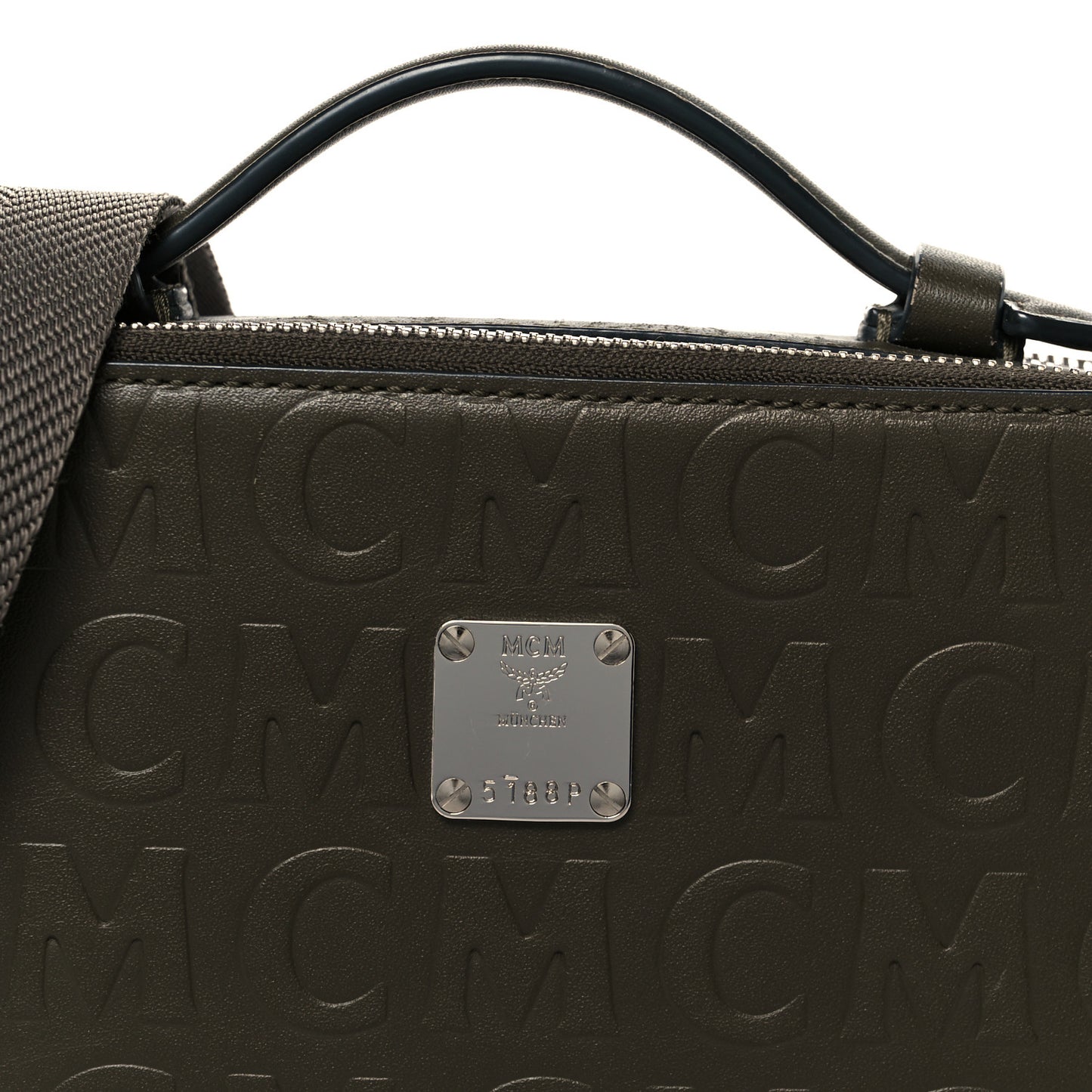 Calfskin Logo Embossed Crossbody Sea Turtle