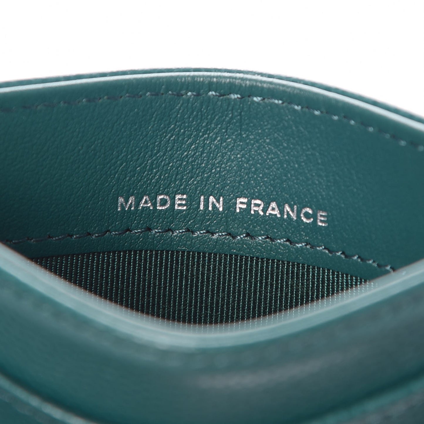 Caviar Quilted Card Holder Dark Turquoise