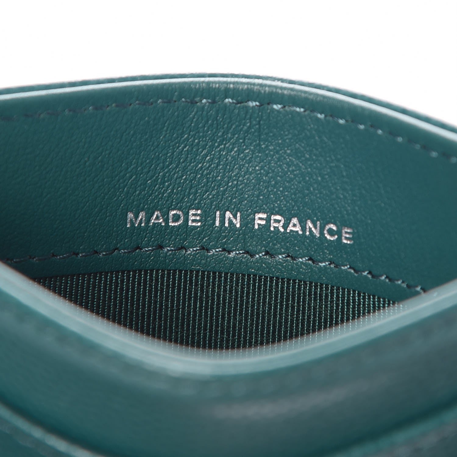 Chanel Caviar Quilted Card Holder Dark Turquoise 7 of 9