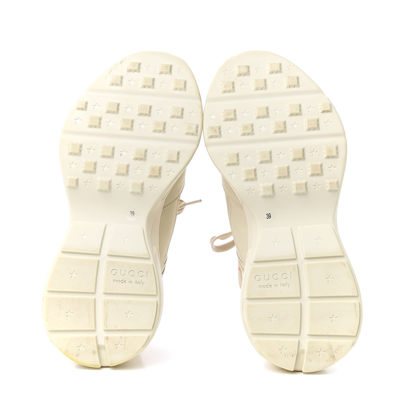 Gucci Calfskin Logo Womens Rhyton Sneakers 39 Ivory 5 of 9