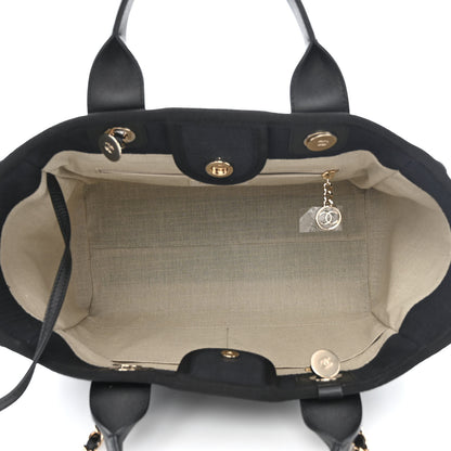 Chanel Mixed Fibers Small Deauville Tote Black 6 of 13