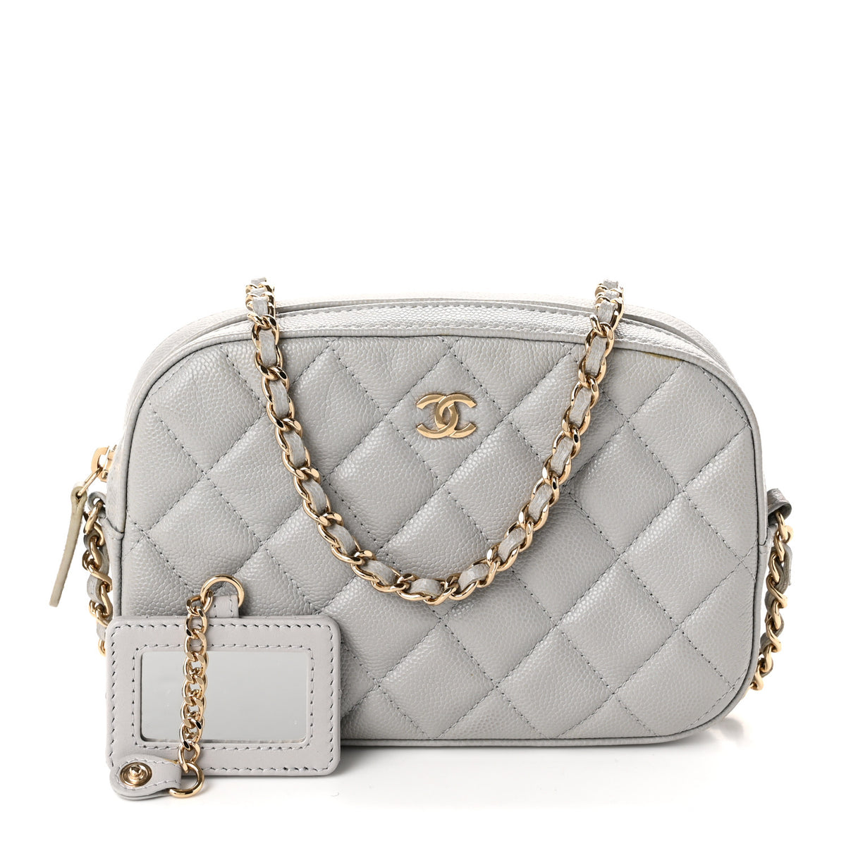 Chanel Caviar Quilted Camera Case Grey 3 of 12