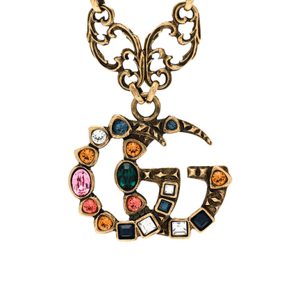 Gucci Crystal Marmont Necklace Aged Gold Multicolor 4 of 5