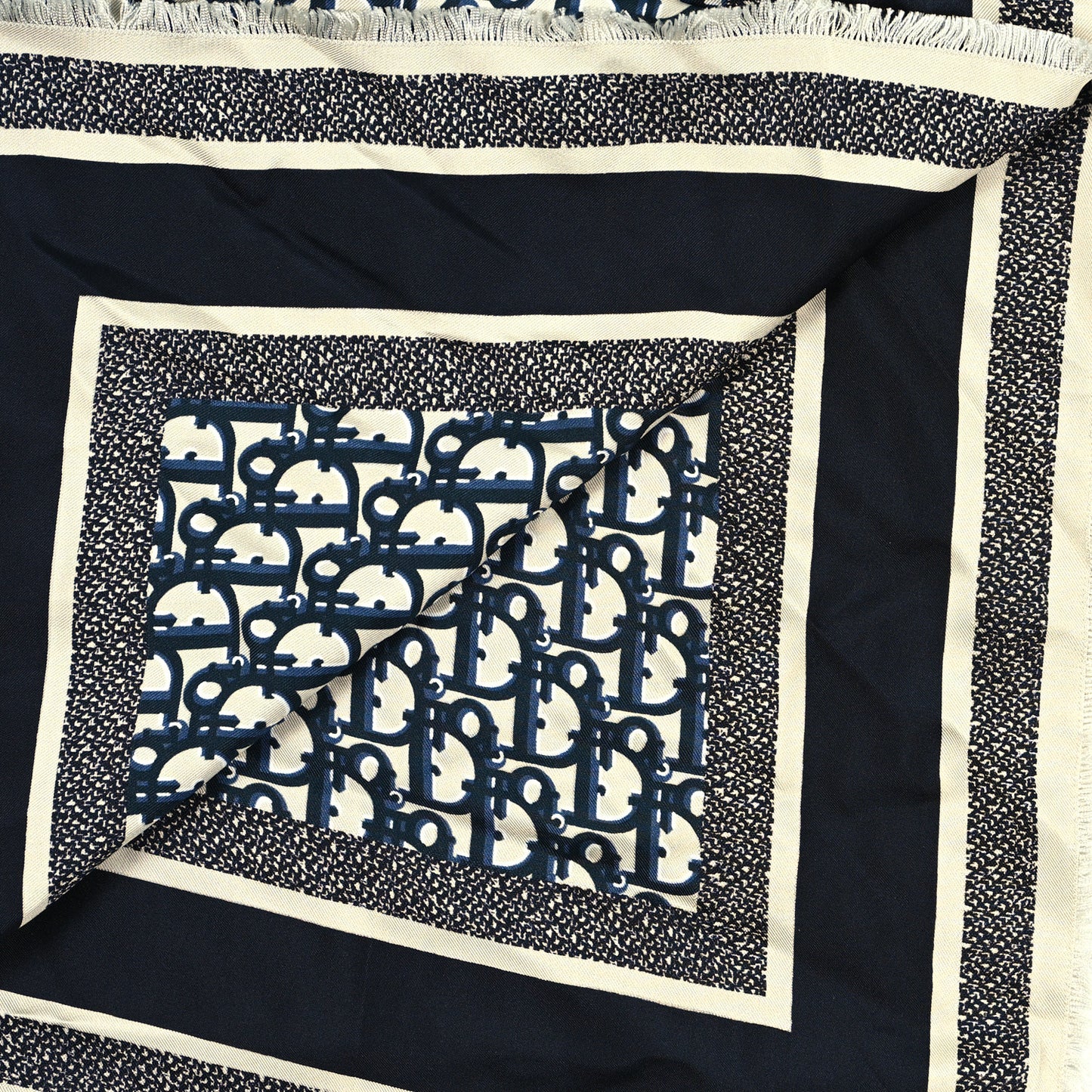 Silk Oblique Scarf Blue