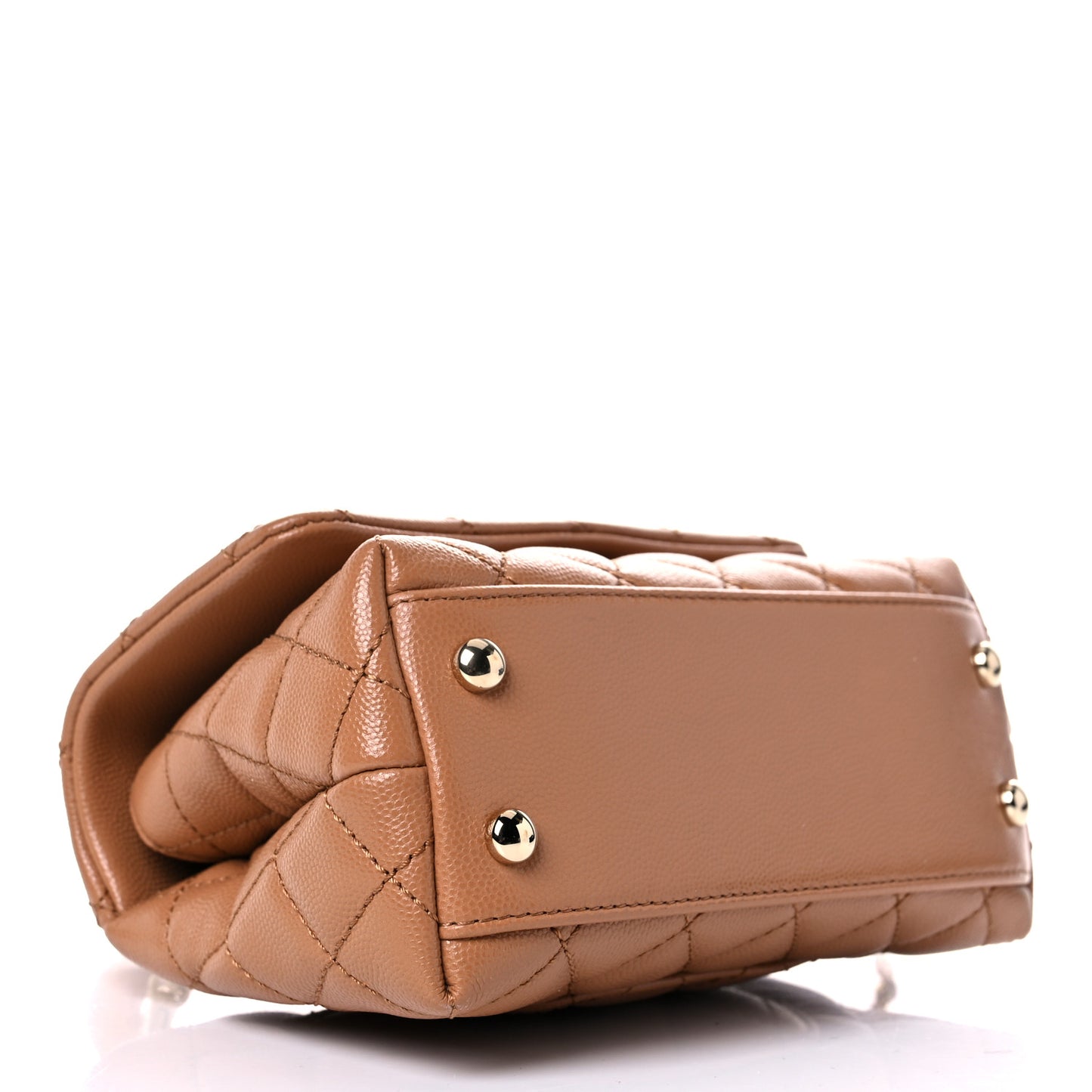 Caviar Quilted Lizard Embossed Extra Mini Coco Handle Flap Brown