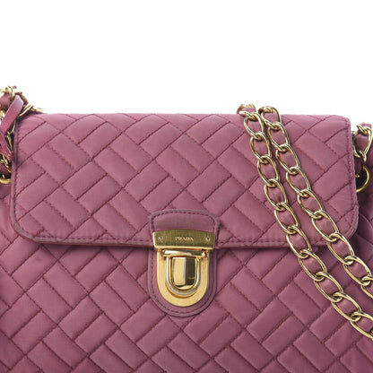 Prada Nylon Tessuto Impunture Quilted Flap Pink 8 of 10