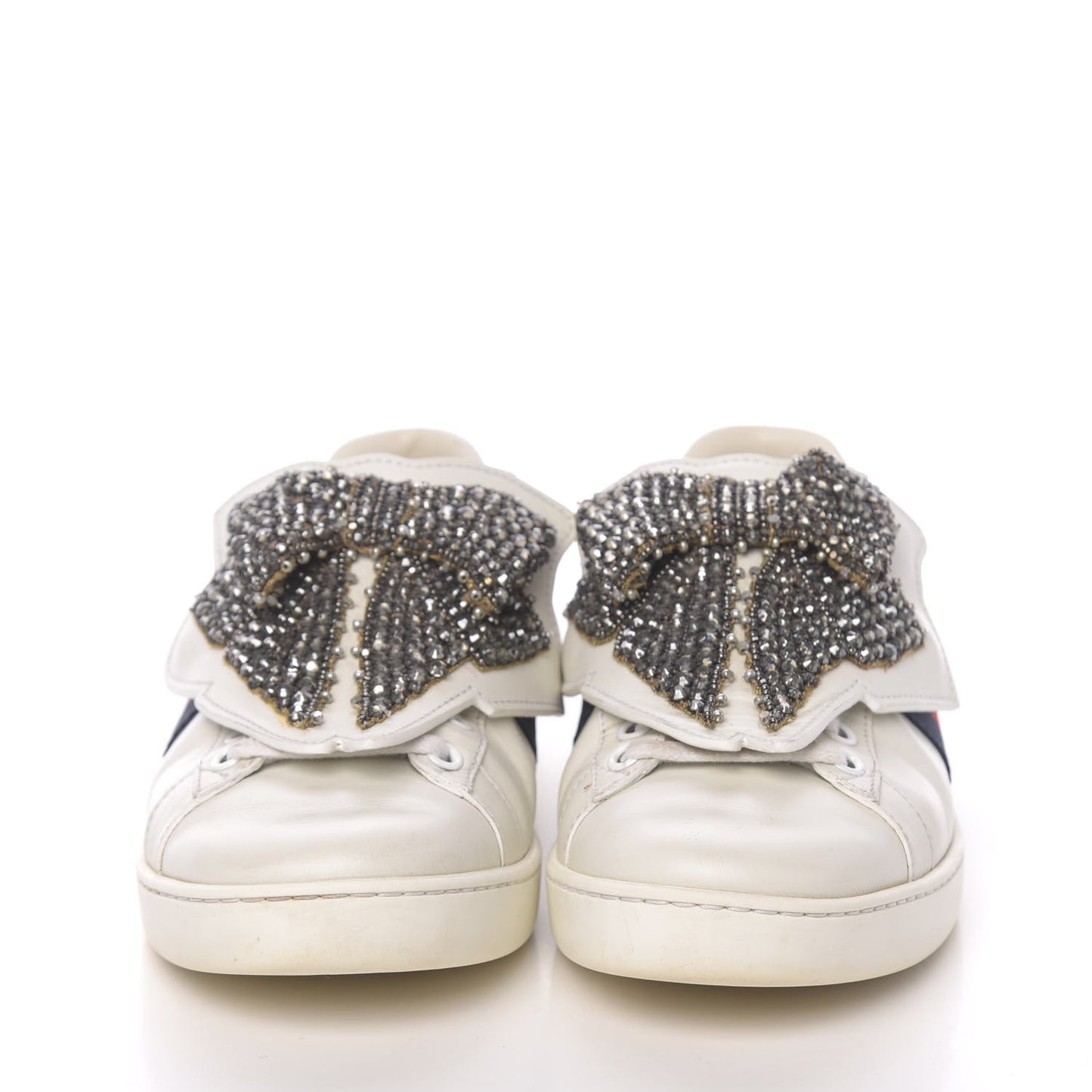 Calfskin Ayers Web Womens Ace Bow Lace Sneakers 37 White