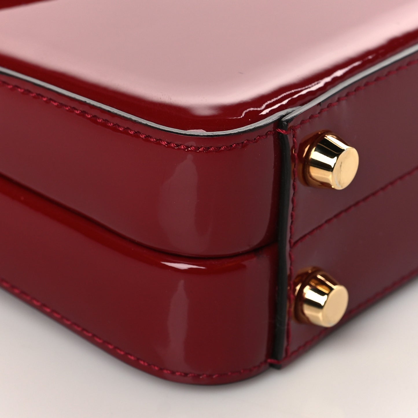 Mousse Top Patent Mini Sylvie 1969 Top Handle Bag New Cherry Red