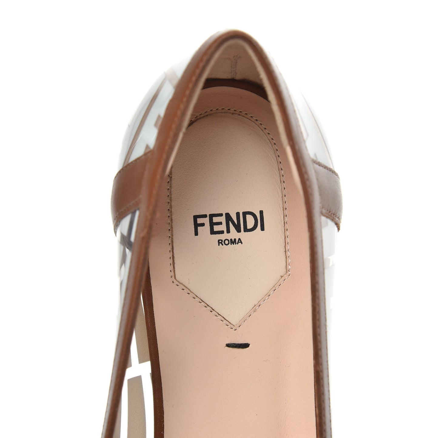 PVC Calfskin FF Colibri Ballerina Flats 39.5 White Cuoio