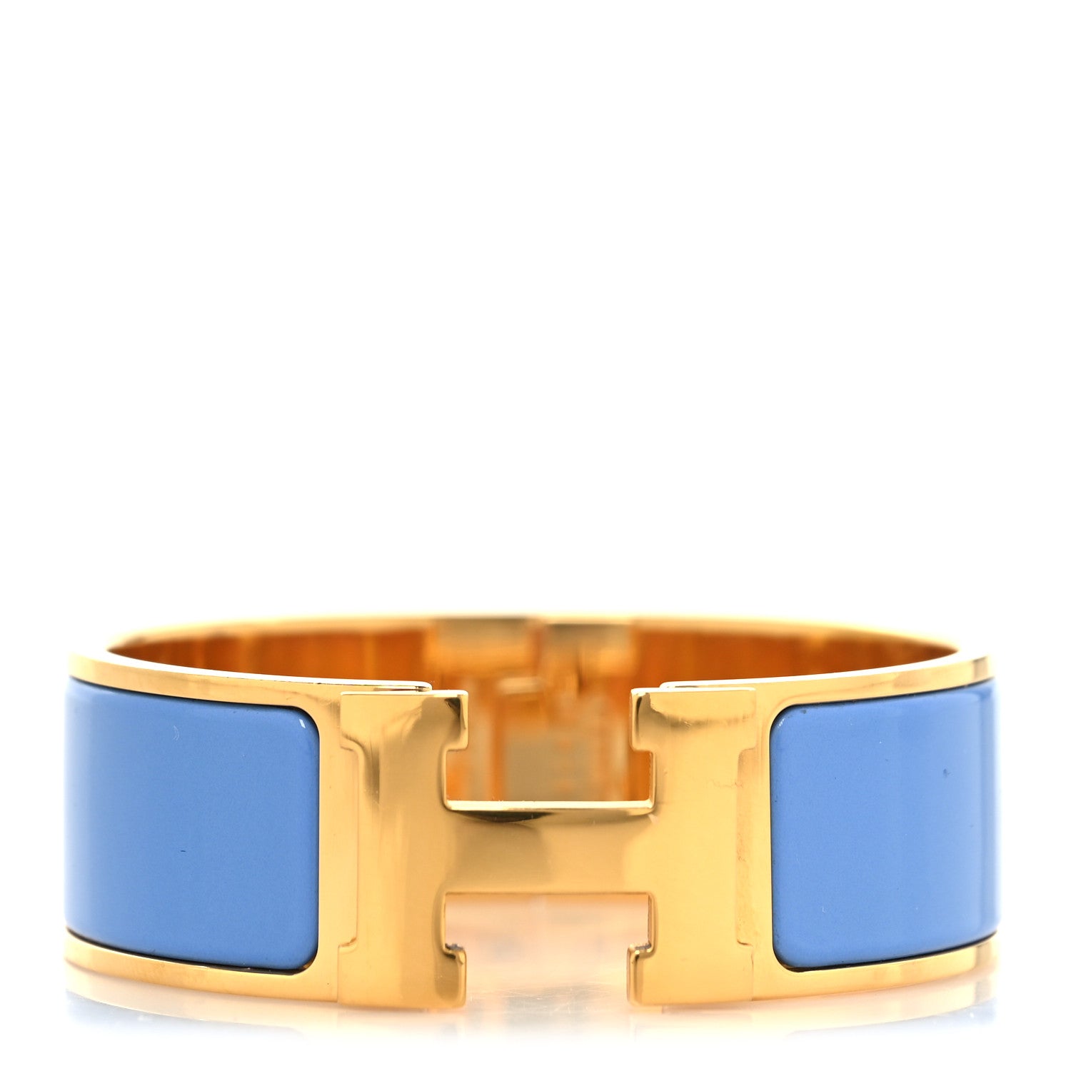 Hermes Enamel Wide Clic Clac H Bracelet PM Bleu Transat 1 of 4