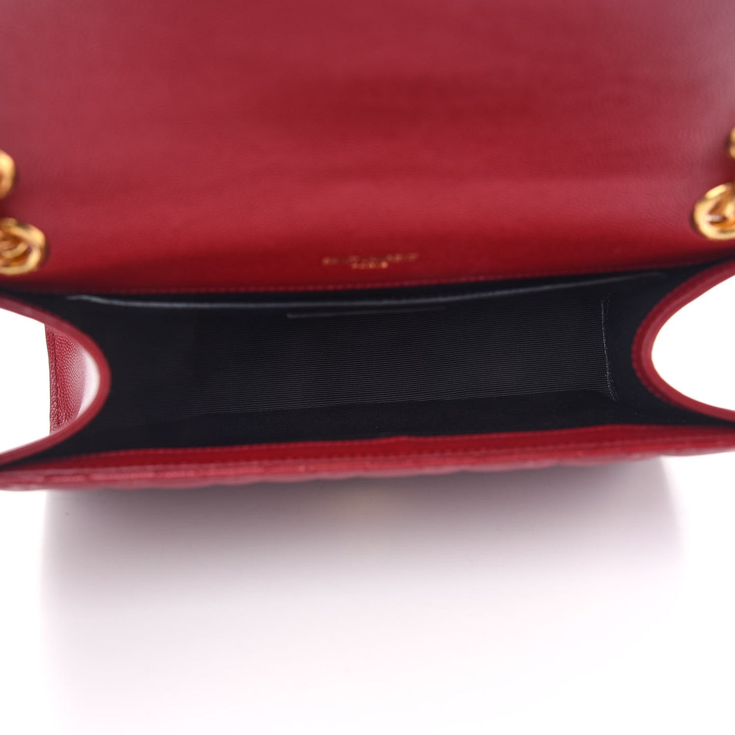 Grain De Poudre Textured Mixed Matelasse Triquilt Medium Monogram Satchel Oxblood