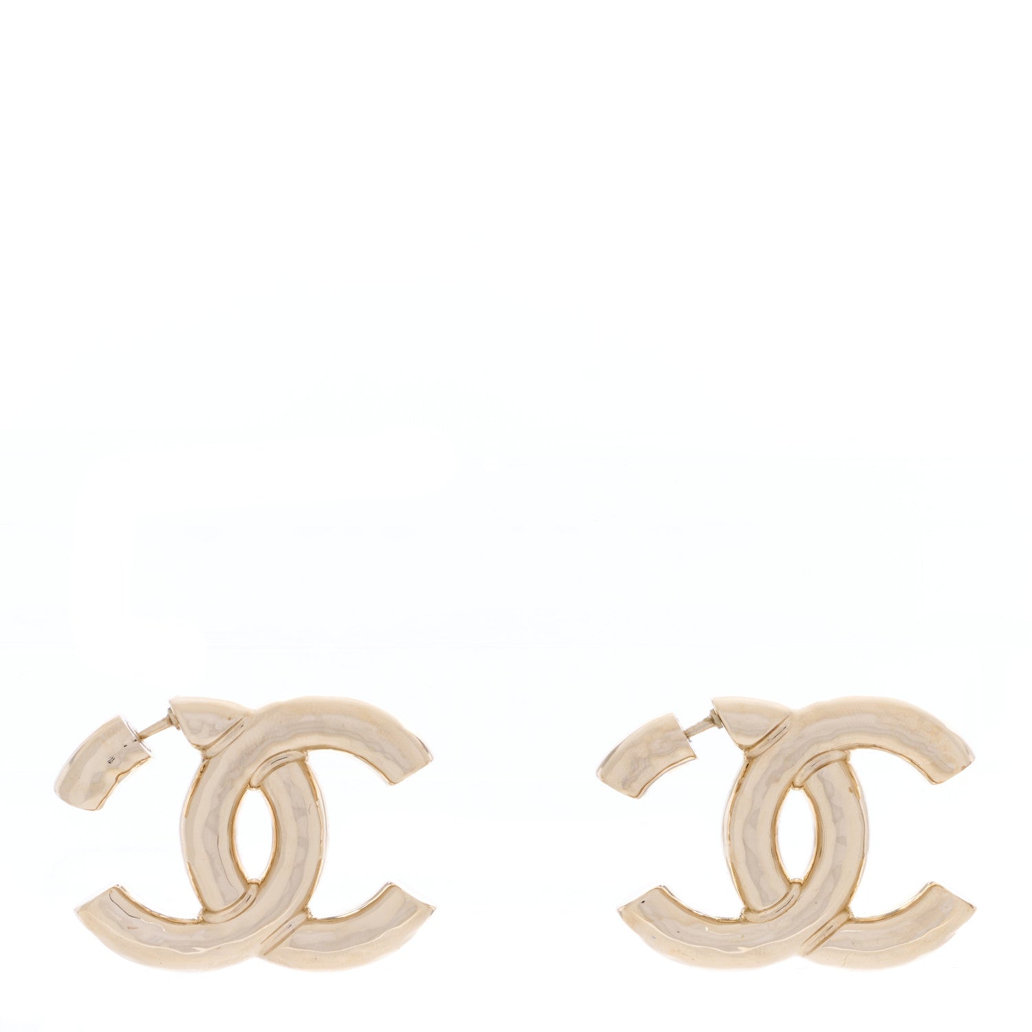 Chanel Metal Large CC Earrings Light Gold 3 of 4