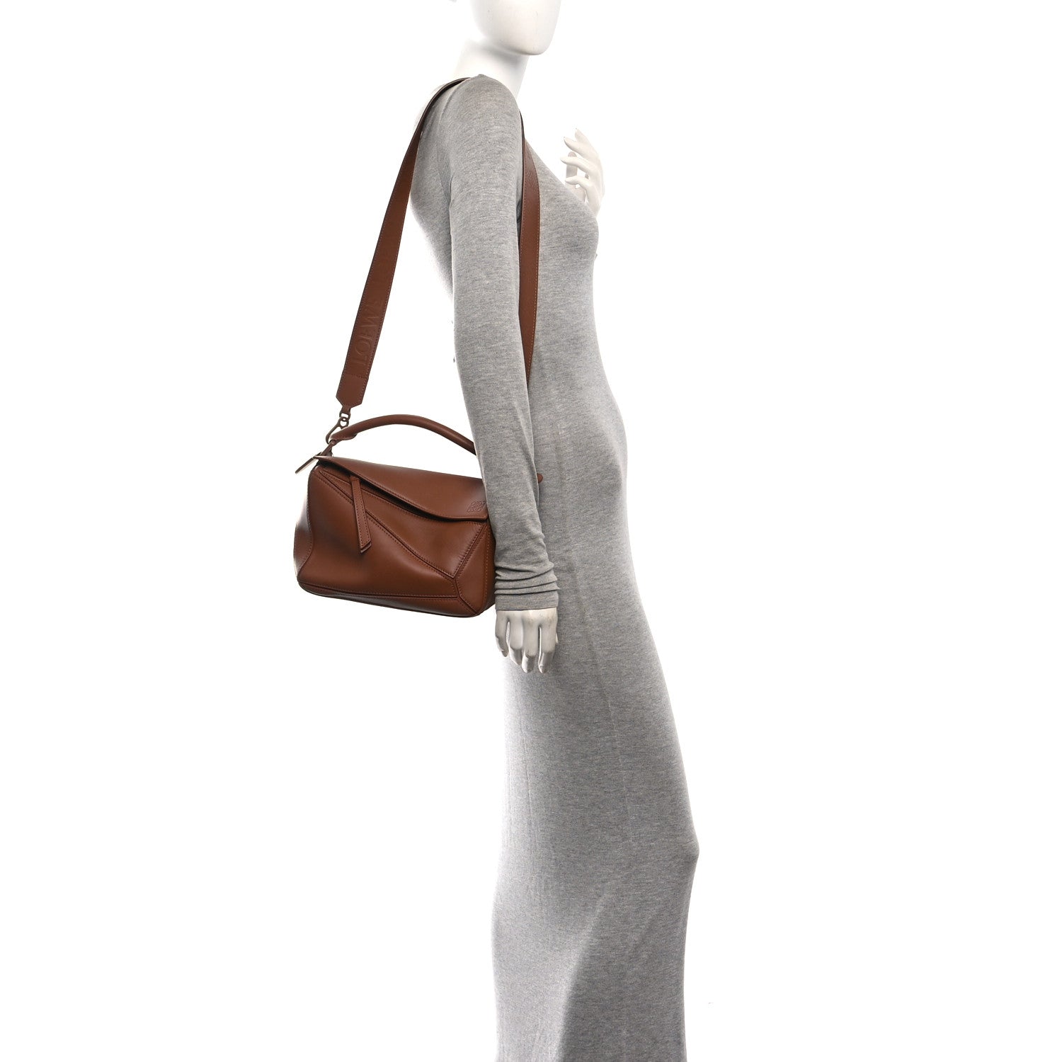 Loewe Satin Calfskin Small Puzzle Bag Pecan 2 of 9