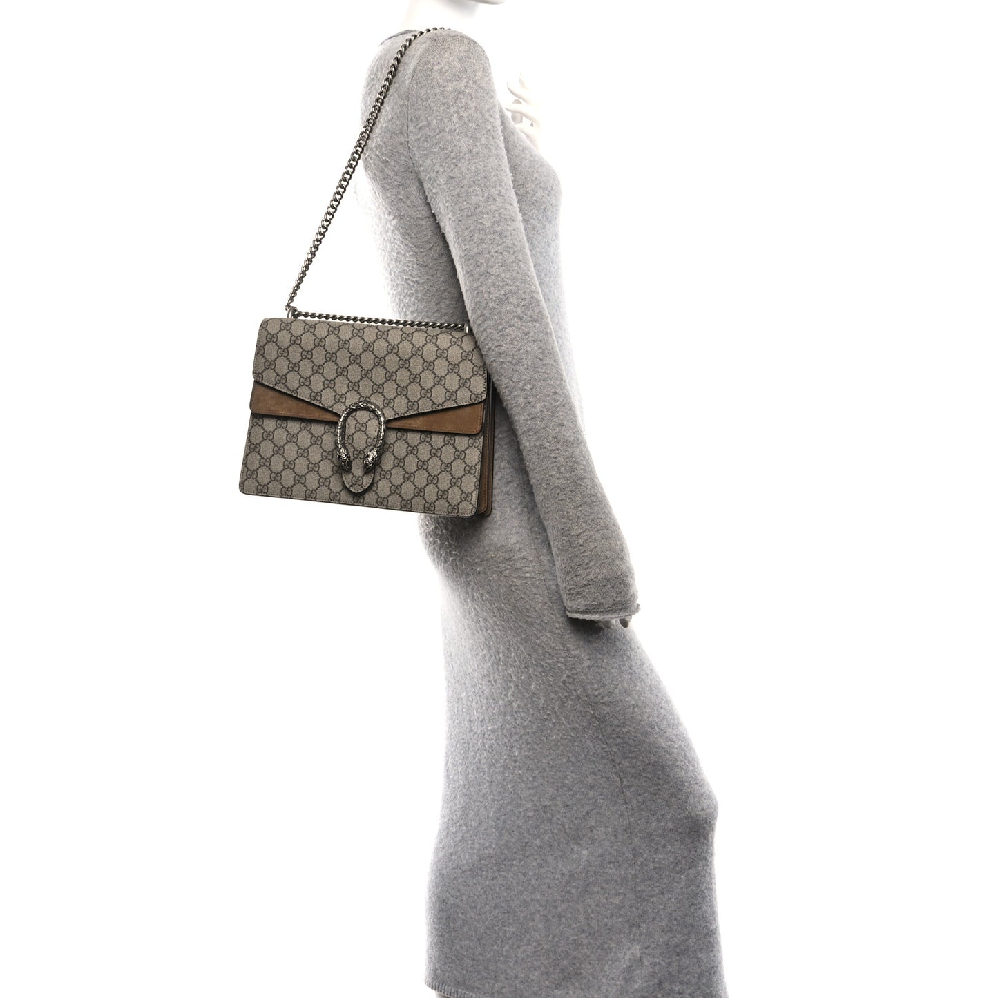 GG Supreme Monogram Medium Dionysus Shoulder Bag Taupe